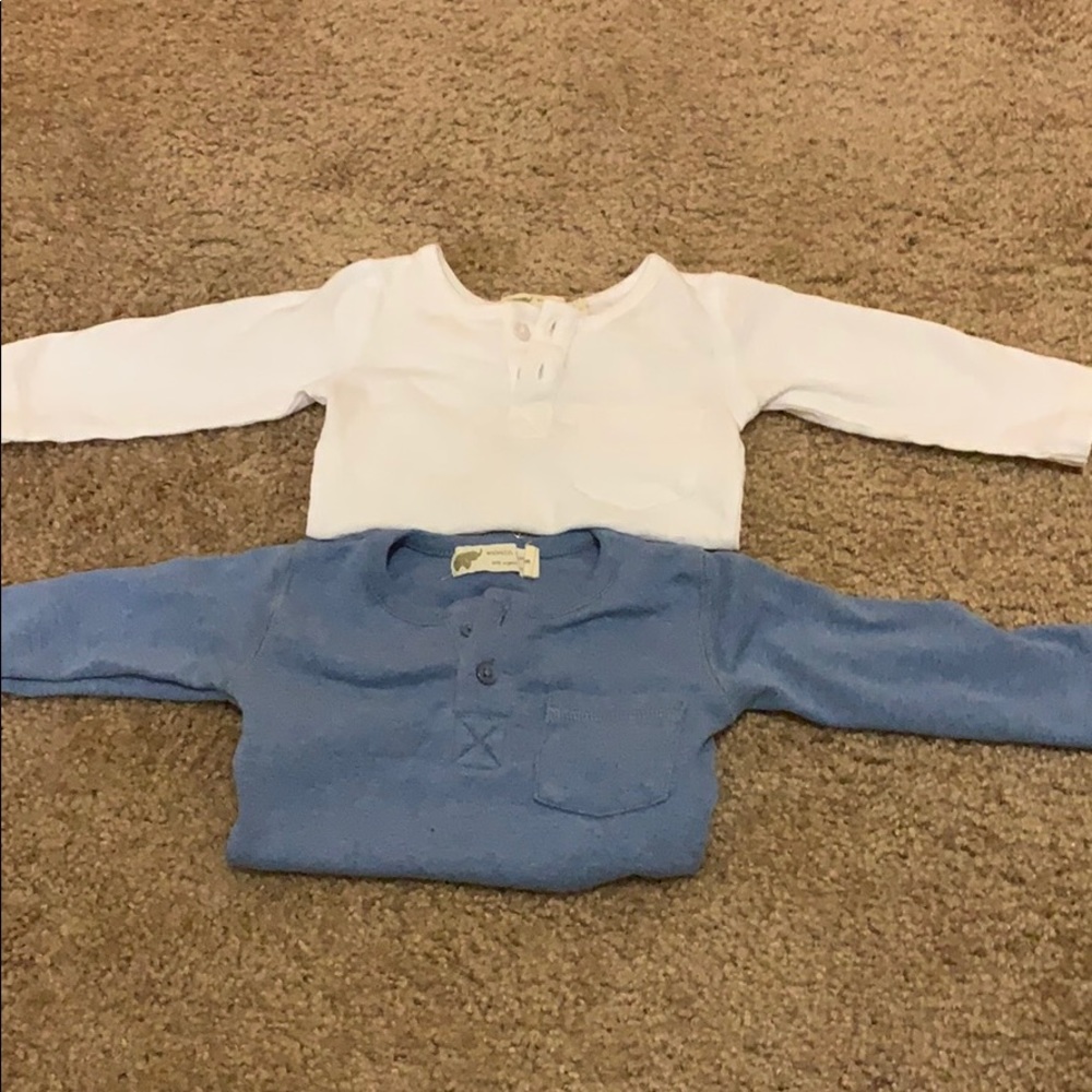 Monica+Andy Unisex Henley Onesie duo